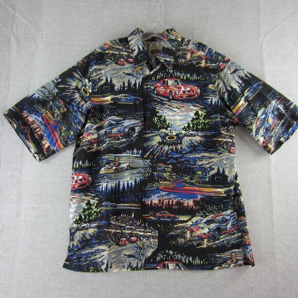 Eddy Y by REYN SPOONER Shirt Art Indy Race Car Hot Rod Button Short Sleeve RARE - Picture 1 of 13